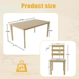 Solid Wood Natural Finish Dining Table And Chair Set - Omega Lifestyles