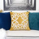 Yellow Vintage Vine Polyester Velvet Pillowcase 20x20 Inch - Omega Lifestyles