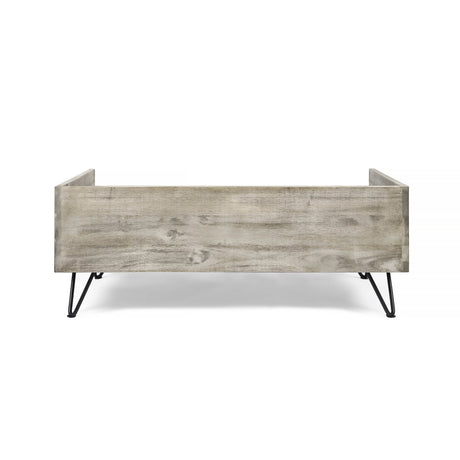 Mid-Century Modern Acacia Wood Dog Bed With Cushion - Sleep Galleria