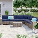 10-Piece Outdoor Wicker Conversation Set With Sunbrella Cushions - Omega Lifestyles