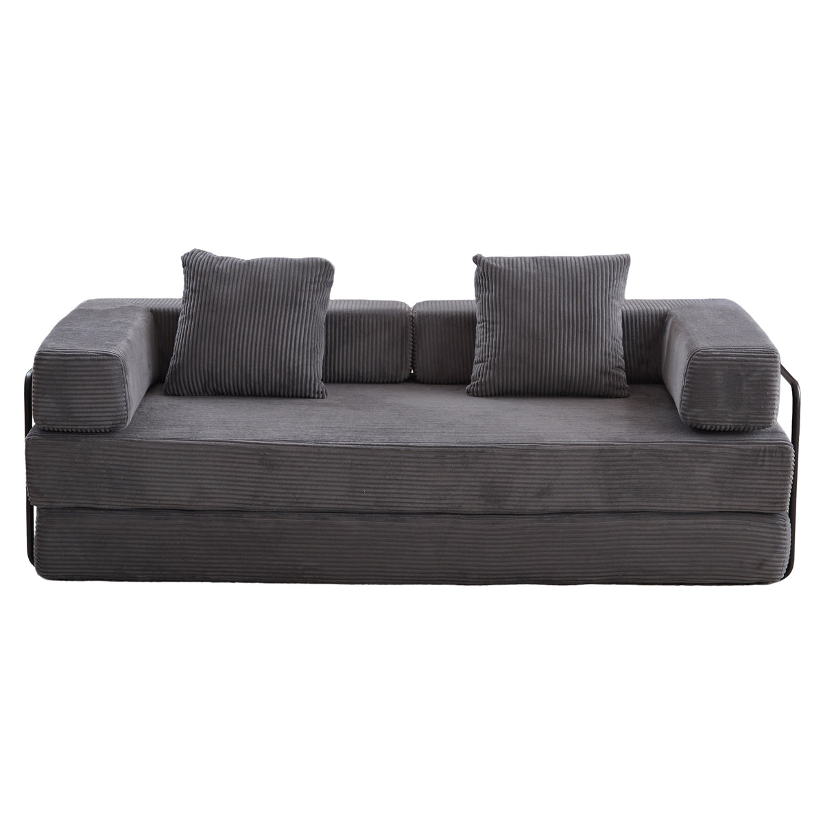 Convertible Corduroy Memory Foam Floor Sofa Bed