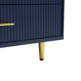 Modern Navy Blue MDF Coffee Table With Drawers Lighting - Sleep Galleria