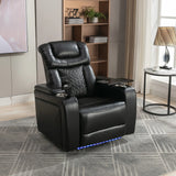 Power Reclining PU Leather Home Theater Recliner Chair - Omega Lifestyles