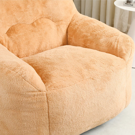 Large Faux Fur High Density Foam Beanbag Chair - Omega Lifestyles