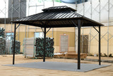10x10 Steel Gray Permanent Steel Patio Gazebo