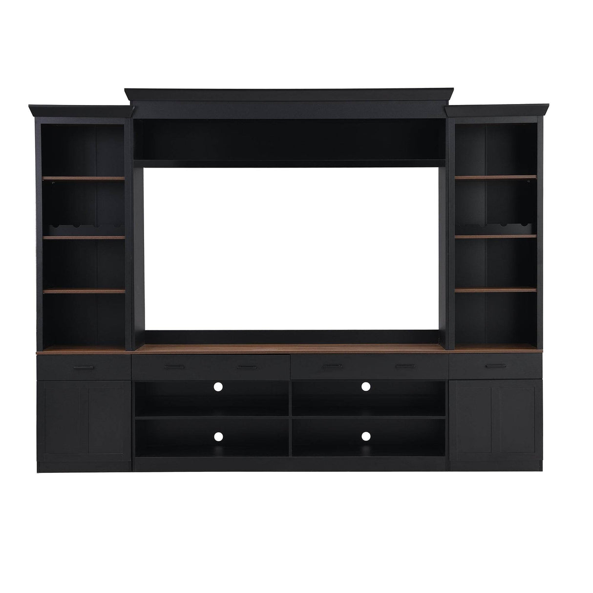 Farmhouse Mid-Century Walnut MDF TV Stand - Sleep Galleria