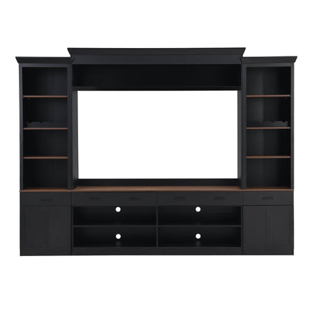 Farmhouse Mid-Century Walnut MDF TV Stand - Sleep Galleria