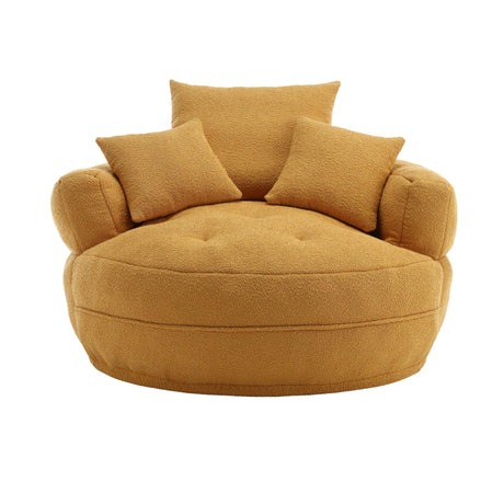 Modern Chenille Circular Sleeper Sofa With Throw Pillows - Omega Lifestyles