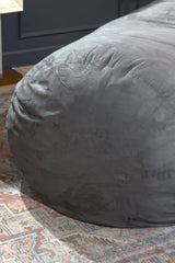 Microfiber Foam Filled Cylindrical Charcoal Bean Bag Chair - Omega Lifestyles