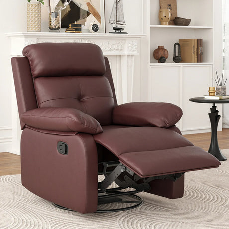 Small Space Brown Metal Swivel Rocker Recliner Chair - Omega Lifestyles
