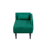 Velvet Tufted Chaise Lounge Chair With Pillow - Omega Lifestyles