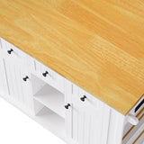 Large Kitchen Island Cart With Drop Leaf And Power Outlet - Omega Lifestyles