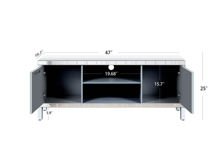 47-Inch Mirrored Antique Media Console With Storage - Sleep Galleria