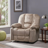 Manual Recliner Chair With Skin-Friendly Fabric And Cup Holders - Omega Lifestyles