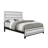 Full White Rubber Wood Panel Style Bedroom Set