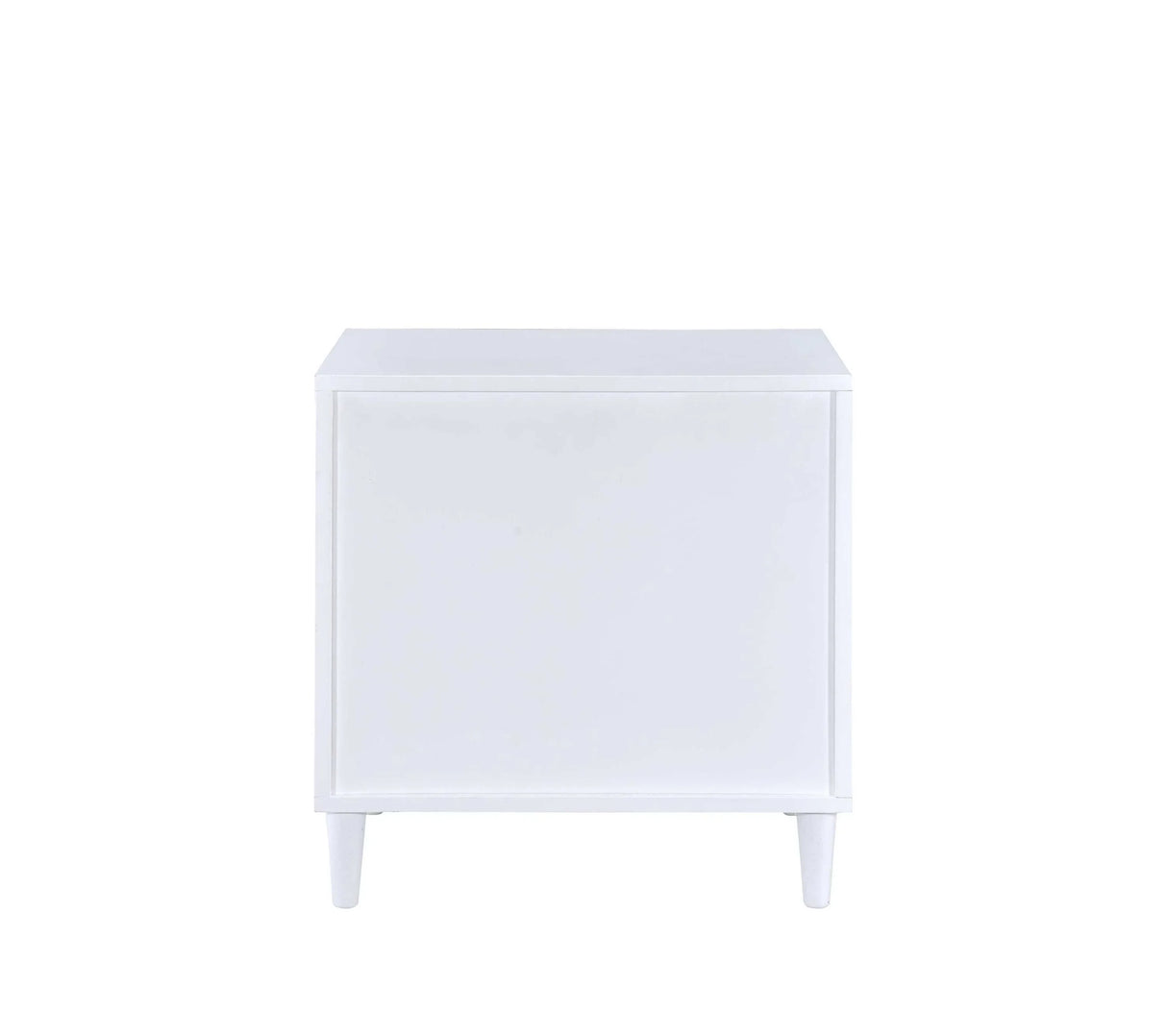 White And Weathered Oak Finish Accent Table With Storage Drawers - Omega Lifestyles