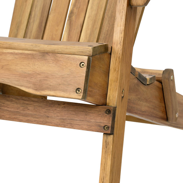 Acacia Wood Foldable Rustic Outdoor Adirondack Chair - Omega Lifestyles