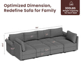 Modern Modular U-Shaped 8-Seater Memory Foam Sofa - Omega Lifestyles