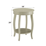 Antique White Synthetic Wood Round Leg Accent Table - Omega Lifestyles