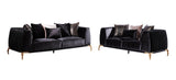 Modern Velvet Upholstered Wood Frame Sofa With Pillows - Omega Lifestyles