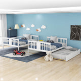 Full Over Full Solid Wood Bunk Bed With Trundle - Omega Lifestyles