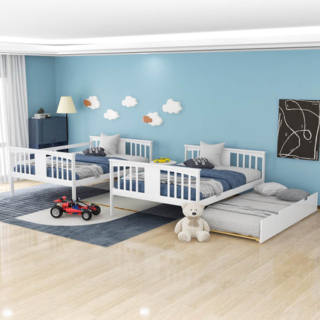 Full Over Full Solid Wood Bunk Bed With Trundle - Omega Lifestyles