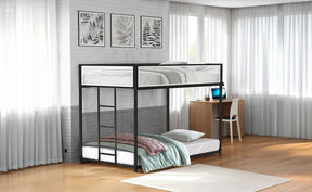 Contemporary Twin Over Twin Metal Bunk Bed Mattress Ready - Omega Lifestyles