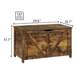 Rustic Brown Particle Board Entryway Storage Bench - Omega Lifestyles