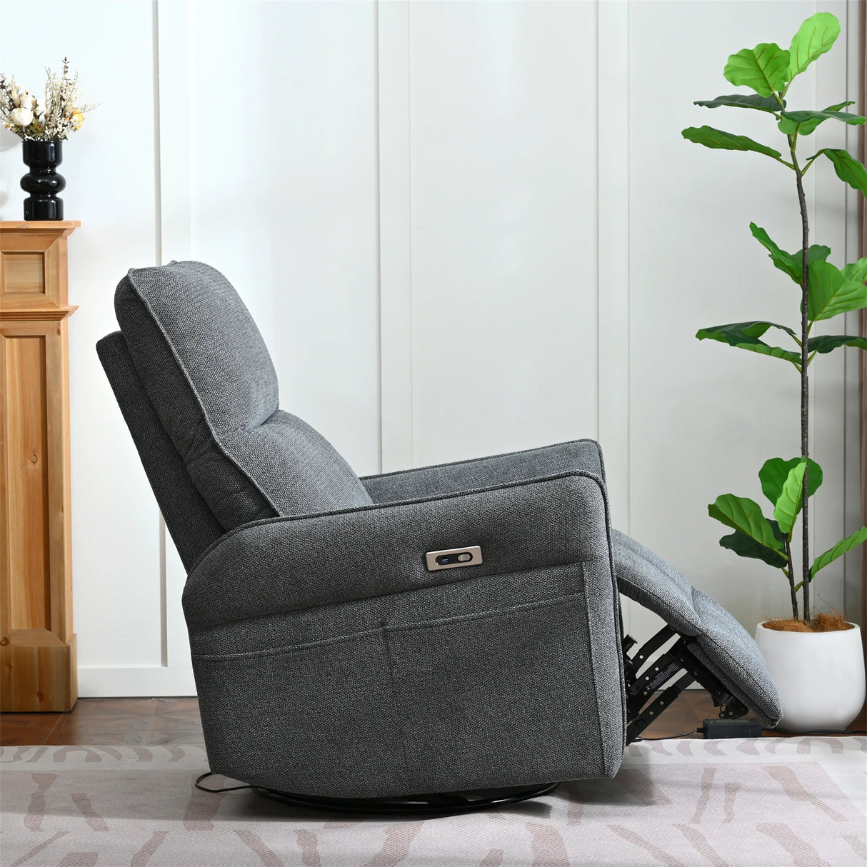 Power Swivel Rocker Recliner Chair With USB Ports - Omega Lifestyles