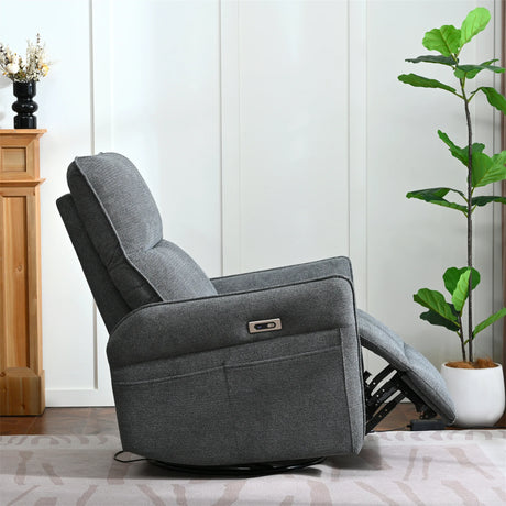 Power Swivel Rocker Recliner Chair With USB Ports - Omega Lifestyles