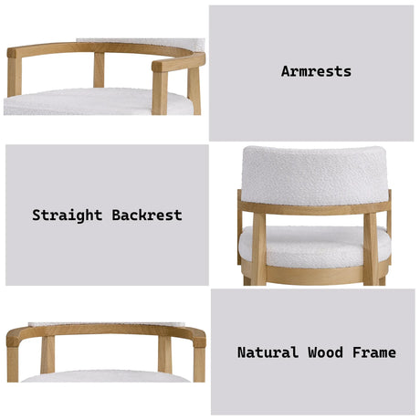 Set of 2 Gorge Fabric Padded White Side Chairs - Omega Lifestyles