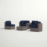 Weather-Resistant HDPE Wicker Patio Conversation Set With Cushions - Omega Lifestyles