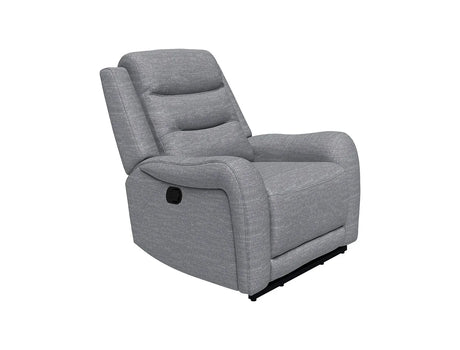 Transitional Manual Recliner Gray Fabric High Density Foam Seat - Omega Lifestyles
