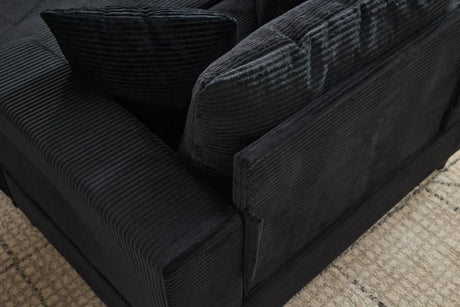 Corduroy Upholstered Chaise Lounge Chair With Ottoman - Omega Lifestyles