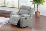 Contemporary Ash Color Fur-Like Corduroy Recliner Chair - Omega Lifestyles
