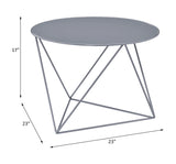 Metal Gray Round Display Utility Accent Table - Omega Lifestyles