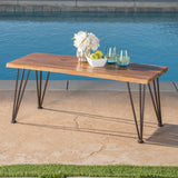 Rustic Industrial Acacia Wood And Metal Coffee Table