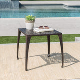 Bronze Cast Aluminum Outdoor Patio Side Table