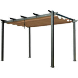 Outdoor Retractable Aluminum Pergola With Weather-Resistant Canopy