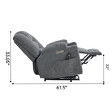 Power Lift Medium-Firm Chenille Upholstered Recliner Chair - Omega Lifestyles