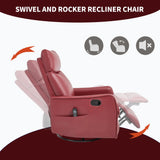Red Faux Leather Medium-Firm Heat Massage Recliner Chair - Omega Lifestyles