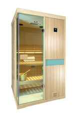 Two-Person Canadian Hemlock Wooden Indoor Steam Sauna Room - Omega Lifestyles
