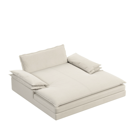 Modern Oversized Chenille Lounge Chair With Wide Armrests - Omega Lifestyles