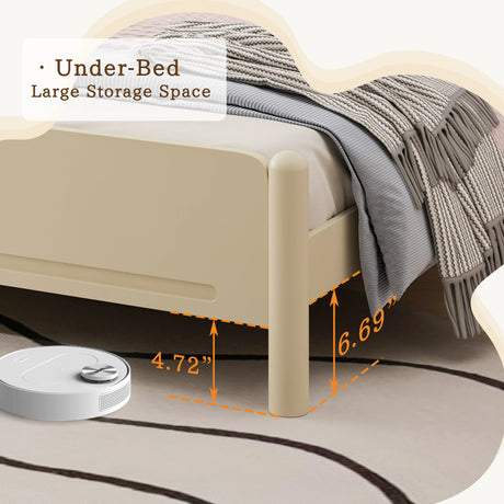 Queen Solid Wood Platform Bed Frame With Headboard - Omega Lifestyles