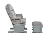 Madison Solid Wood Gray Glider Chair With Ottoman - Omega Lifestyles