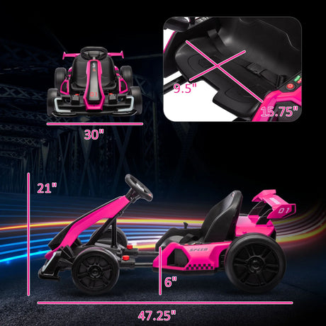 Electric Kids Drift Go Kart With Adjustable Seat - Omega Lifestyles