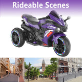 12V Violet Kids Electric Ride-On Motorcycle Toy - Omega Lifestyles
