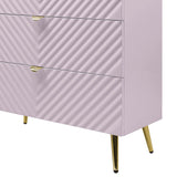 Pink High Gloss Wave Pattern 5-Drawer Chest - Omega Lifestyles