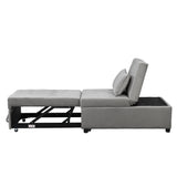 Multifunctional Gray Velvet Folding Ottoman Sofa Bed - Omega Lifestyles