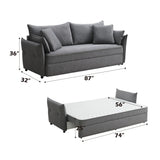 Contemporary Medium-Firm Fabric Pull-Out Sofa Sleeper With Storage - Omega Lifestyles